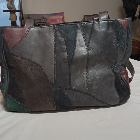 EUC Vintage Multi Color Patchwork Leather Purse - Picture 3 of 7